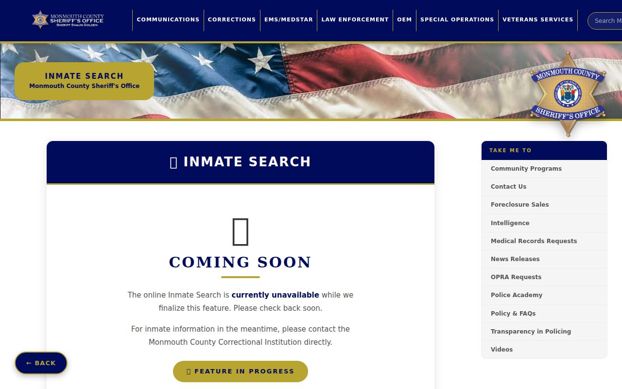 Freehold Township residents directory Monmouth inmate search notice